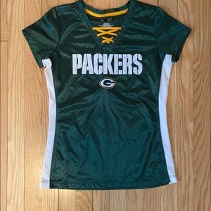 Women’s fitted Green Bay Packer Rhinestone Tee